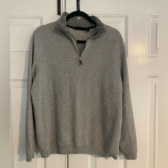 Tasso Elba Gray Pullover/Zip Top Men’s Sweater-size M - Picture 2 of 5